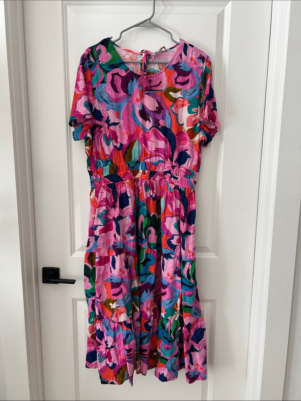 Johnny Was Pink Multi Floral Casual  Dress